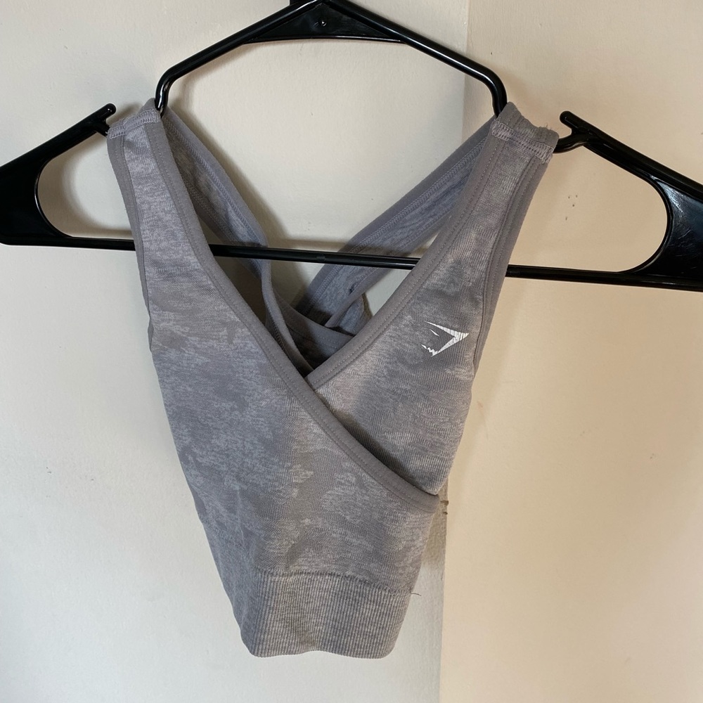 GYMSHARK Camo Seamless Sports Bra